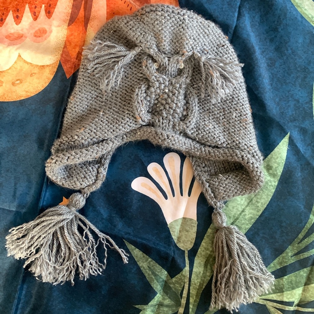 Hand-Knit Owl Hat